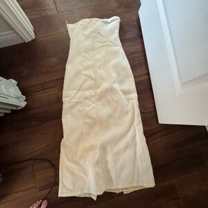 Linen dress strapless